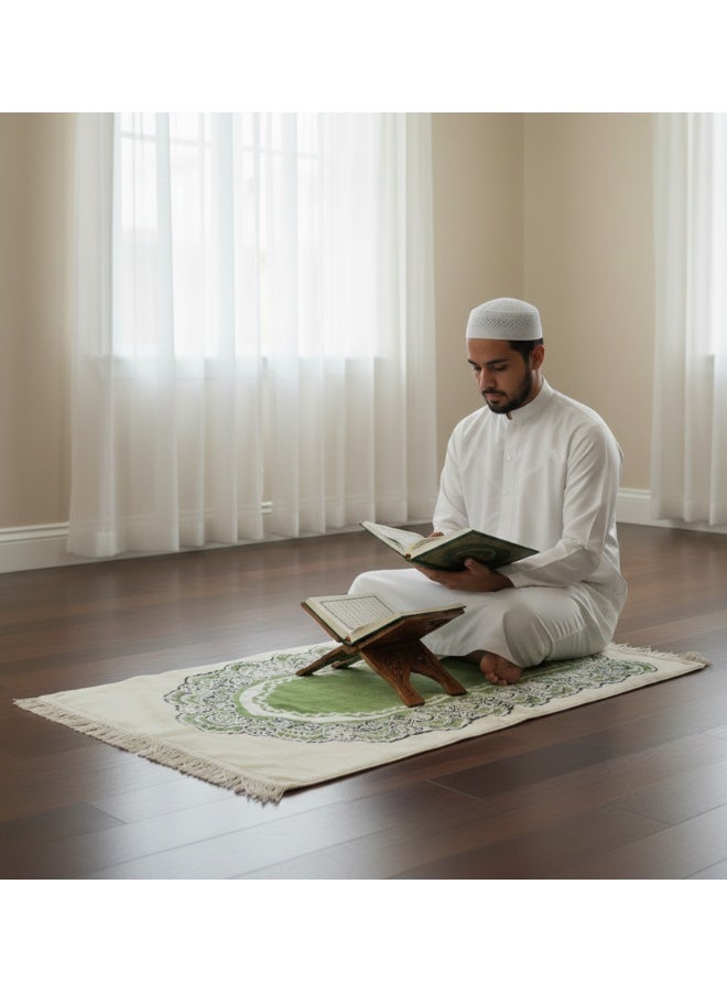 SUNDUS prayer mat lamsat khushue With a 17x24 Qiyam Quran - Image 4